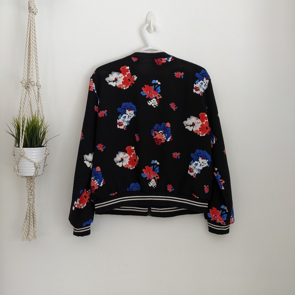 VINCE CAMUTO (Petite) Floral Bomber Jacket, LARGE - Picture 3 of 9